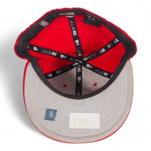New Era 59Fifty Chicago Bulls NBA Fitted Hat Red / Black 7 5/8 - Picture 5 of 8
